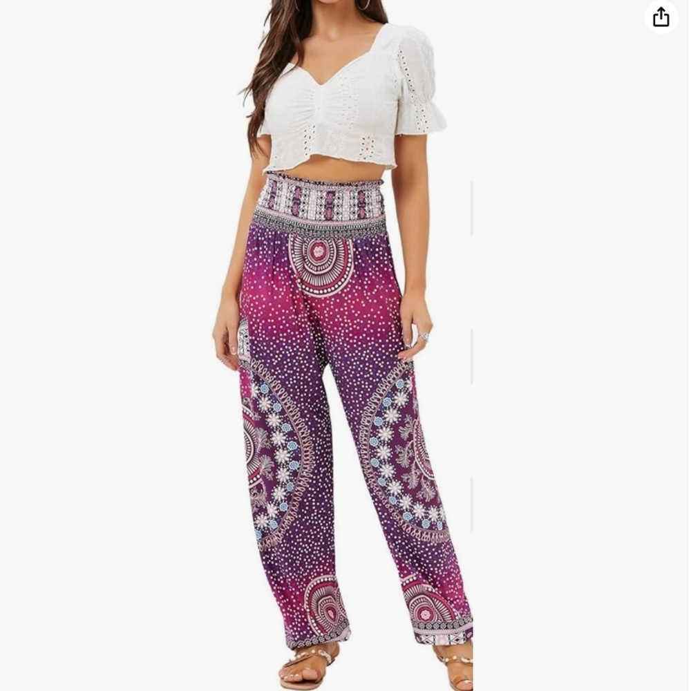 Gianxizhan Harem Pants for Women High Waisted Yoga Casual Palazzo Pants NWT
